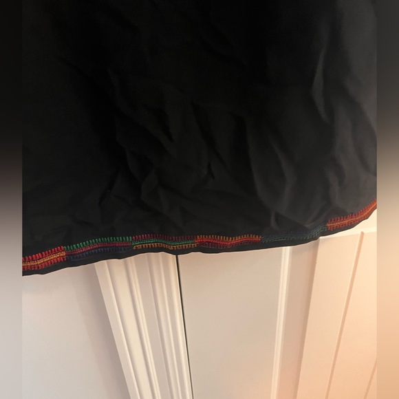 Madewell Embroidered Shift Dress Black Silk - Picture 7 of 11